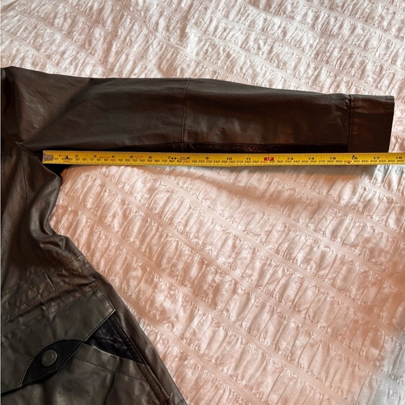 Vince Army Green Polished Cotton and Leather Utility Jacket XS - Picture 14 of 15